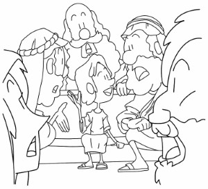 Young Boy Jesus in the Temple” Coloring Page (Luke 2:41-52)