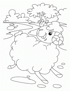 Sheep in a shipping style coloring pages | Download Free Sheep in