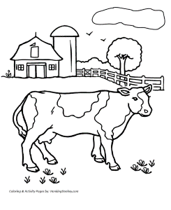 Cow Coloring Pages | Printable farm cow coloring page | HonkingDonkey