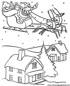 Free printable Christmas coloring pages - Santa and Sleigh 03 for ...