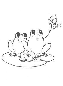 precious moments frog Colouring Pages