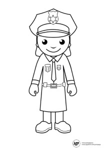 police woman | Printable Coloring Pages