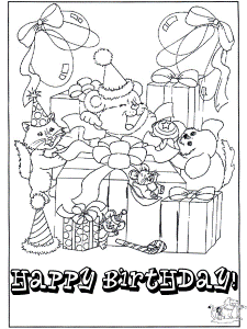 Free coloring pages Happy Birthday - Birthday