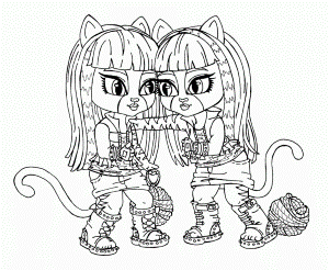 Monster High Purrsephone And Meowlody Coloring Pages - Monster