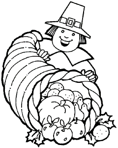 Thanksgiving Holiday Coloring page sheets: Thanksgiving Pilgrim