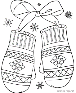 Downloadable Coloring Page Mittens