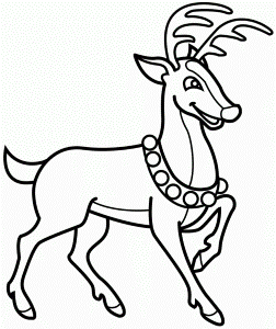 Reindeer Very Happy Christmas Day Coloring Pages - Christmas