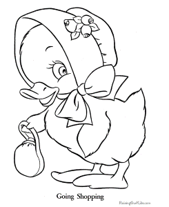 Easter Coloring Pages of Duck - 001