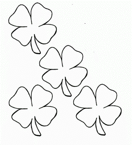 Four Leaf Clover Diverse Coloring Page - Spring Day Coloring Pages