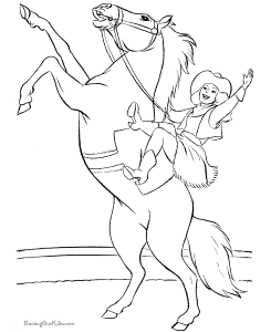 Circus horse coloring page for kid