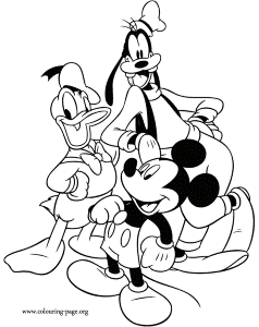Mickey Mouse - Mickey Mouse, Donald Duck and Goofy coloring page