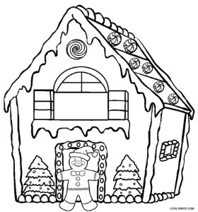 Christmas Gingerbread House Coloring Pages Printable - Coloring ...