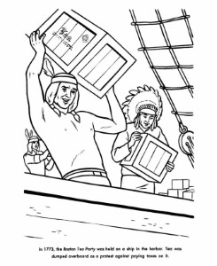 Revoltionary War Tea Party Coloring Page | School-History ...