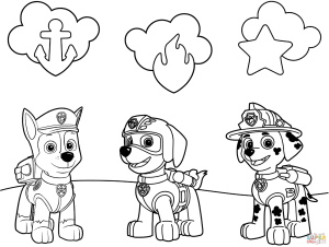 Paw Patrol Badges coloring page | Free Printable Coloring Pages