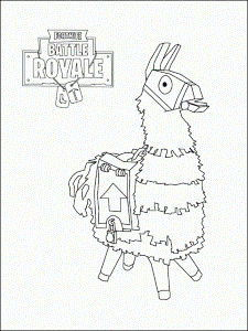 Llama Royale Llama to color coloring pages