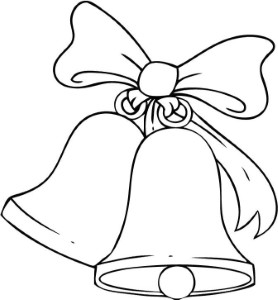 Christmas Bell Decorated With A Large Ribbon Coloring Pages ...