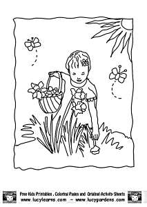 Daffodil Coloring Page, Lucy Learns Realistic Flower Coloring