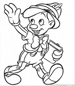 Coloring Pages Pinocchio Goes To School (Cartoons > Others) - free