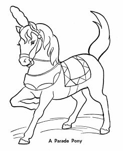 Circus Parade Pony Coloring Pages | Printable performing Circus