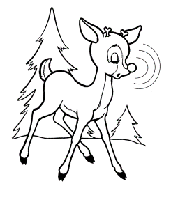 Rudolph the Red Nose Reindeer Coloring Page - Rudolph