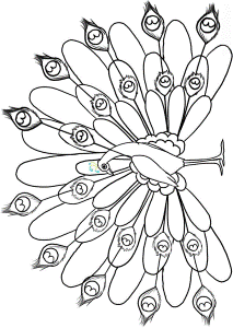 peacock coloring page | Stained glass paint patterns