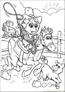Coloring Pages That Baby Is Riding A Horse (Cartoons > Muppet