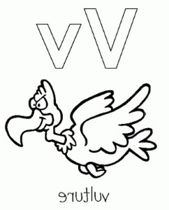 Letter V Is For Vulture Coloring Pages Kids Colouring Pages 276469