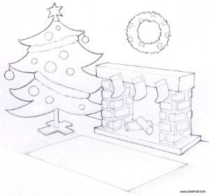 CHRISTMAS TREE coloring pages - Xmas tree vintage ornaments