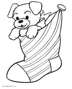 Christmas Coloring Dog Page Print Christmas Puppy Coloring Pages