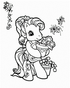 Little Pony Bring Flower Vase Coloring Pages - My Little Pony