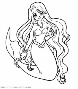Mermaid Hello Kitty Coloring Pages for Kids | Coloring Pages For Kids