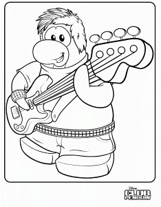 Echo006 In Club Penguin: Club Penguin Colouring Page
