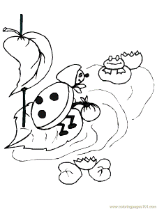 lady bug and flowers Colouring Pages (page 2)
