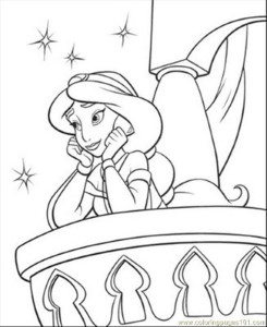 Jasmine Aladdin printable coloring page Cartoon Character