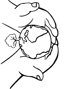 Coloring Pages of Earth In Hands | Coloring