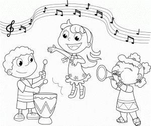 Musical Instruments Coloring Pictures For Kids Free Coloring