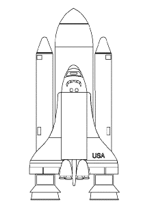 Rocket Space Colouring Picture