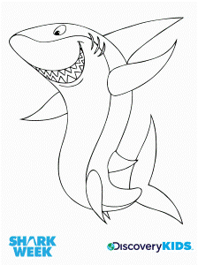 Happy Shark Coloring Page | Discovery Kids