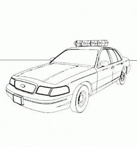 A Police Car Is Cool And Ready To Run Coloring Page - Kids