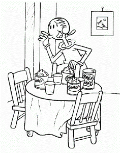 Cinderella Serving Tea Coloring Page | Kids Coloring Page