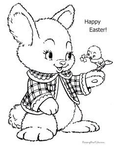 Happy Easter Coloring Page - 001