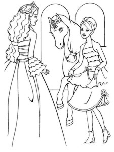 Beautiful Barbie Coloring Pages : Barbie and the Magic Pegasus
