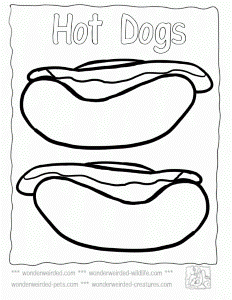 Food Coloring Pages Realistic Hot Dog, Echo