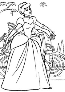 Cinderella Singing In Gown Disney Coloring Pages - Princess
