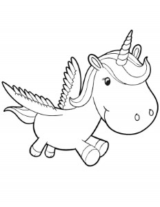 Free Cute Baby Unicorn Printable Coloring Pages