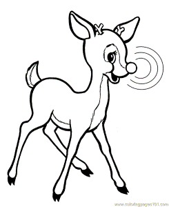 Reindeer Nose Coloring Sheets