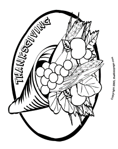 Thanksgiving Cornucopia - Free Coloring Pages for Kids - Printable