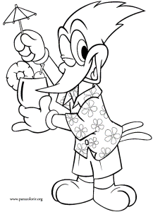 Woody Woodpecker - Woody Woodpecker on Vacation coloring page