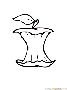 Coloring Pages Apple Core (Food & Fruits > Apples) - free