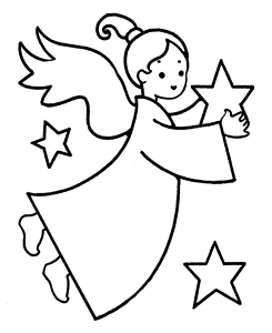 Christmas Christmas Angel And Star Printable Coloring Pages